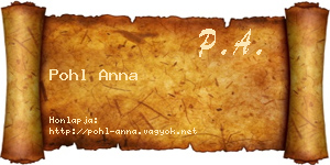 Pohl Anna névjegykártya